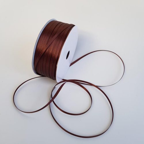 Satin Ribbon Double Sided 3mm Chocolate