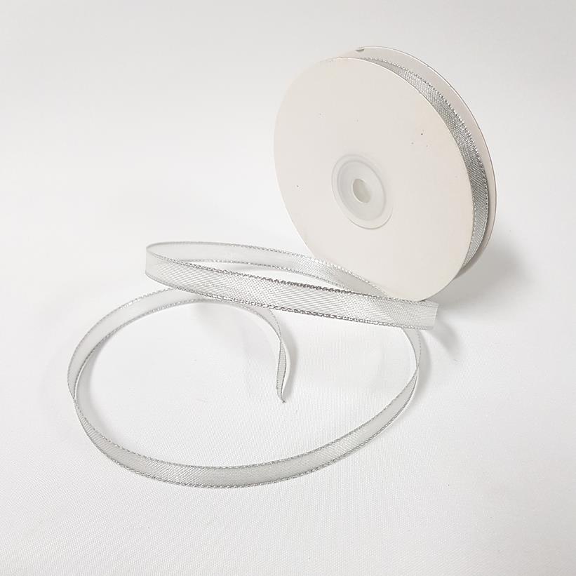 Metallic Mesh Ribbon Silver - Image 2