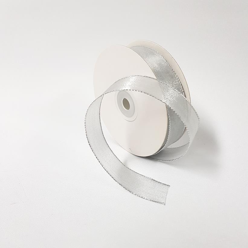 Metallic Mesh Ribbon Silver - Image 3