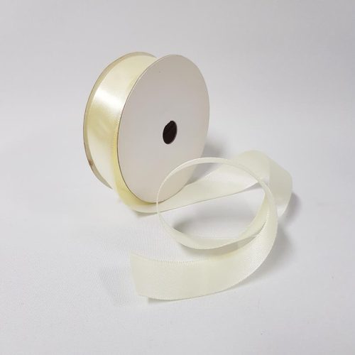 Satin Ribbon Single sided 25mm Eggshell