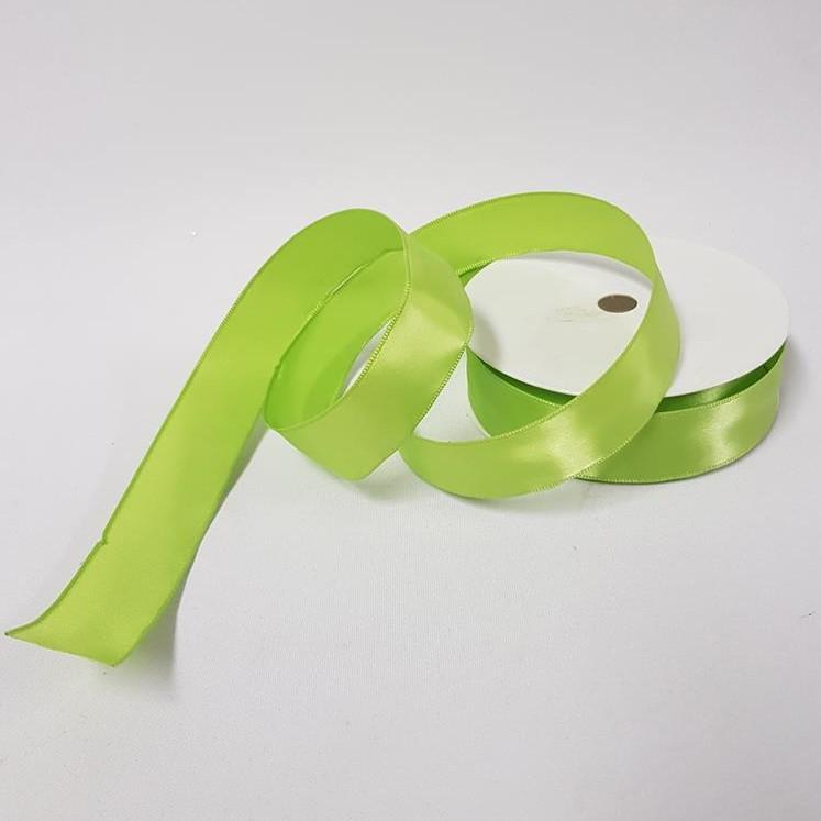 Satin Ribbon Wired Ribbon 25mm Olive