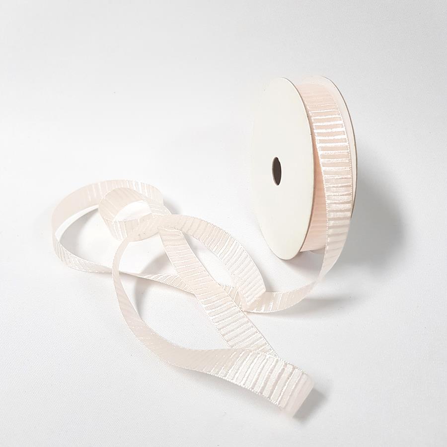 Striped Ribbed Ribbon 15mm Baby Pink