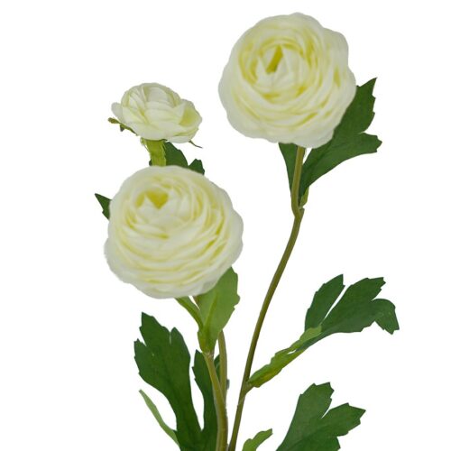 Artificial Ranunculus Stem White 42cm