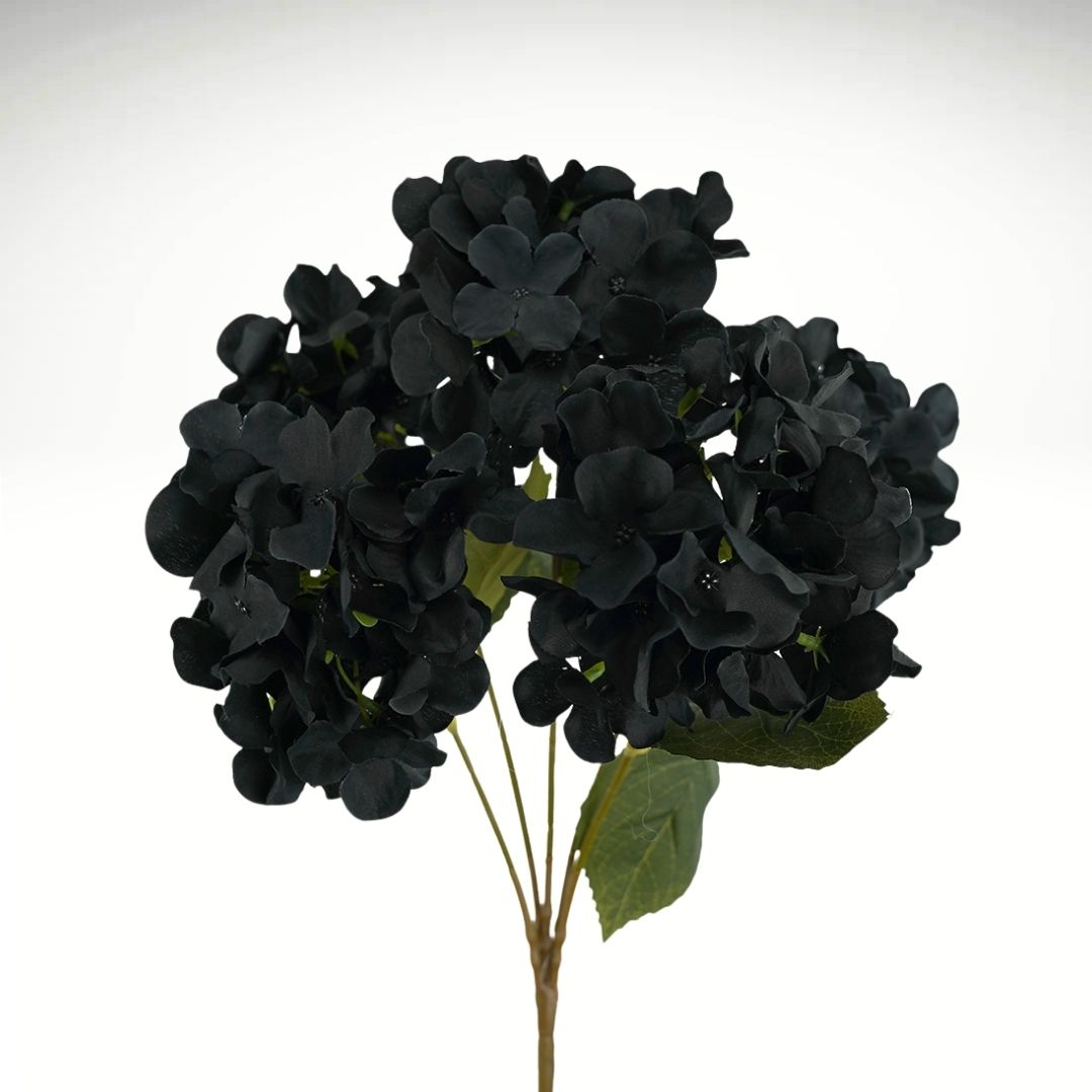 Artificial Hydrangea Bunch Black 45cm
