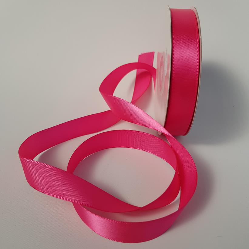 Satin Ribbon Single sided 15mm Shocking Pink