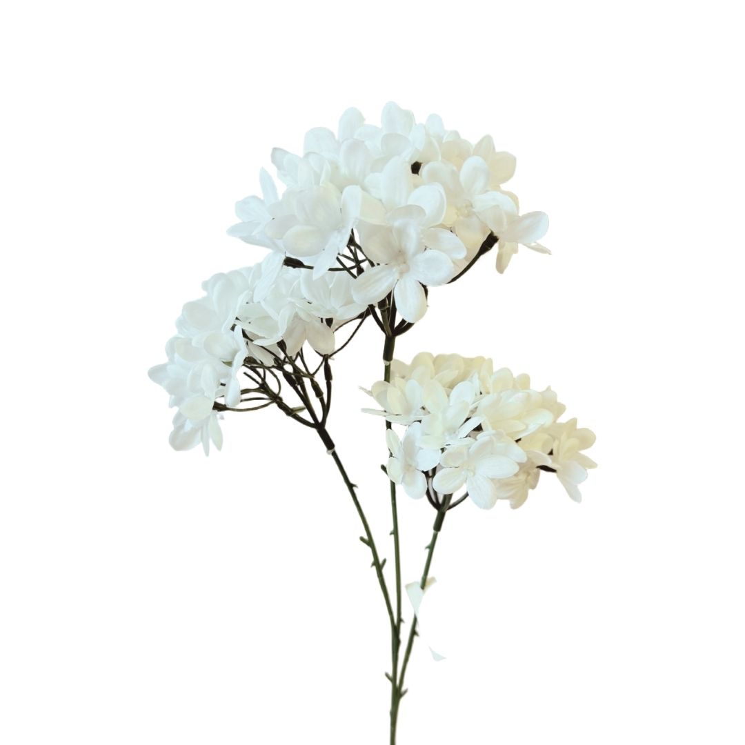 Artificial Hydrangea Spray 3H White 70cm