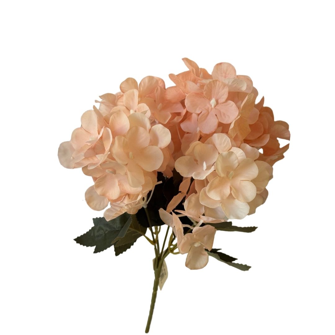 Artificial Hydrangea Bunch Pale Peach